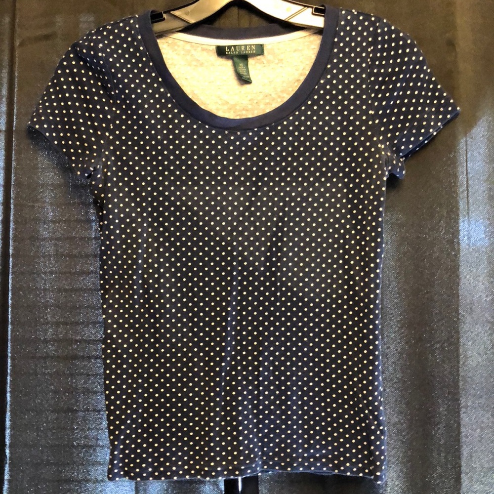 Lauren by Ralph Lauren navy blue/white dress shirt